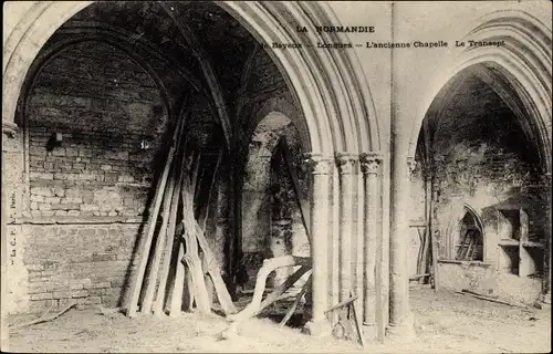 Ak Longues sur Mer Calvados, l'ancienne Chapelle, le Transept