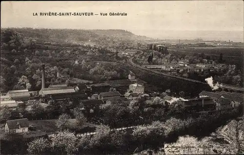 Ak La Riviere Saint Sauveur Calvados,vue générale