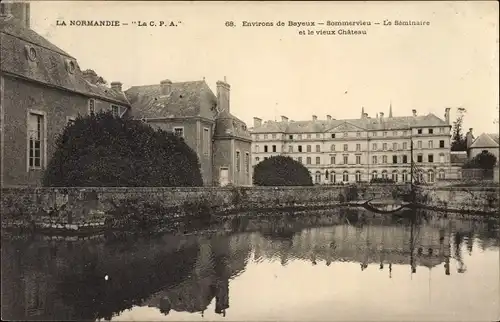 Ak Sommervieu Calvados, le Séminaire et le vieux Château