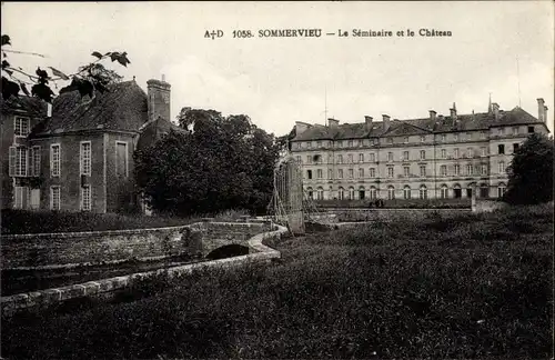 Ak Sommervieu Calvados, le Séminaire et le Château