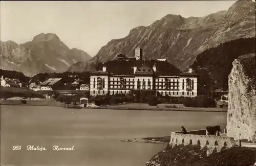 Ak Maloja Kanton Graubünden, Kursaal, Blick über den See