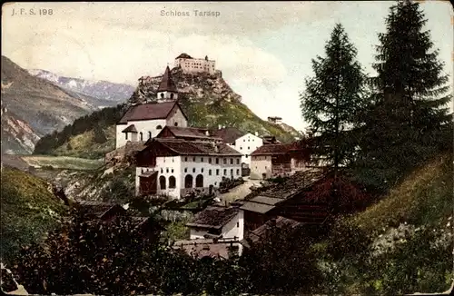 Ak Tarasp Scuol Kanton Graubünden, Schloss, Ortspartie