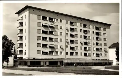 Ak Erlangen in Mittelfranken Bayern, Siemenssiedlung, Hochhaus