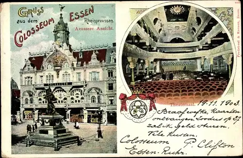 Ak Essen Ruhr, Colosseum Theater, Rheinpreussen, Theatersaal