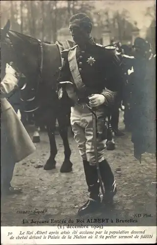 Ak Le Roi Albert, König von Belgien in Uniform