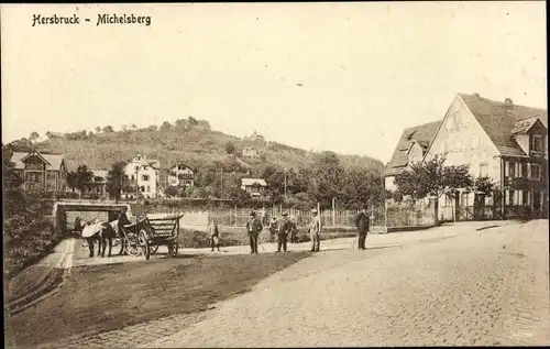 Ak Hersbruck in Mittelfranken, Partie auf dem Michelsberg, Pferdefuhrwerk