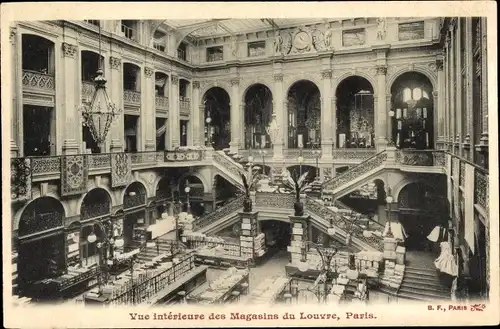 Ak Paris, Vue interieure des Magasins du Louvre