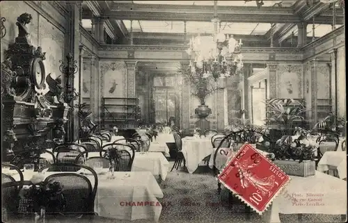 Ak Champeaux Seine et Marne, Restaurant, Innenansicht