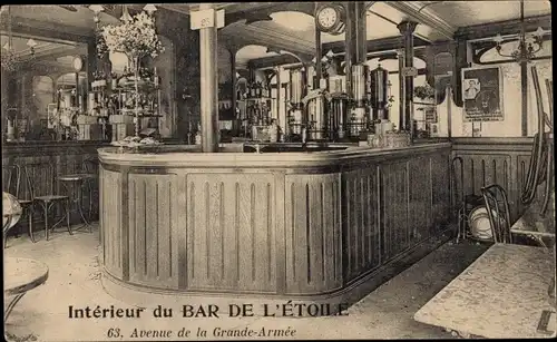 Ak Paris XVI., Interieur du Bar de l'Etoile, Avenue de la Grande Armee