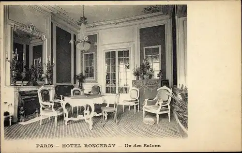 Ak Paris XVIII., Hotel Ronceray, Salon, Boulevard Montmartre