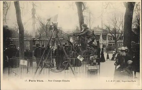 Ak Paris VIII, Paris Vecu, Aux Champs-Elysees, Spielplatz, Schaukel