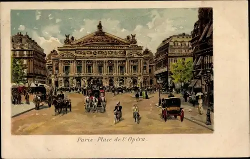 Litho Paris IX., Place de l'Opera