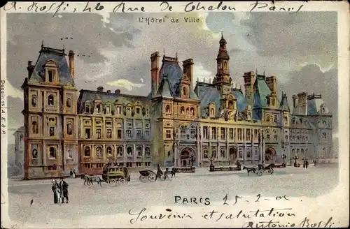 Litho Paris IV., Hotel de Ville