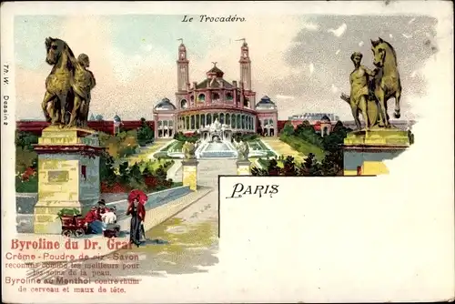 Litho Paris XVI., Le Trocadero