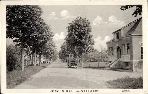 Ak Noyant Maine et Loire, Avenue de la Gare