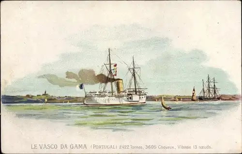 Litho Portugisisches Kriegsschiff, Vasco da Gama