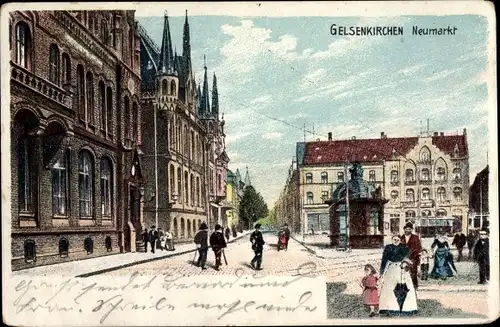 Litho Gelsenkirchen im Ruhrgebiet, Neumarkt