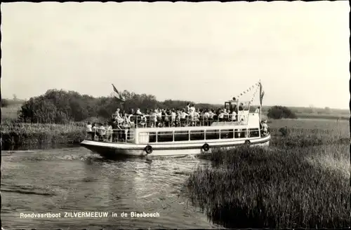 Ak Nordbrabant Niederlande, Nationalpark Biesbosch, Rondvaartboot De Zilvermeeuw