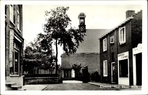 Ak Almkerk Nordbrabant Niederlande, Ned. Herv. Kerk, Stadtuhr