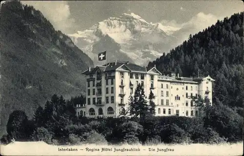 Ak Interlaken Kanton Bern Schweiz, Regina Hotel Jungfraublick, Jungfrau