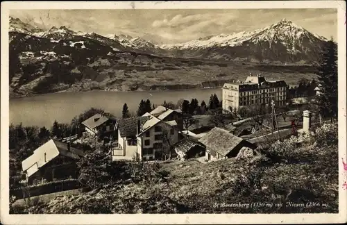 Ak Beatenberg Kanton Bern, Blick auf den Ort, Niesen