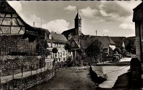 Ak Malsch in Baden, Am Dorfbach