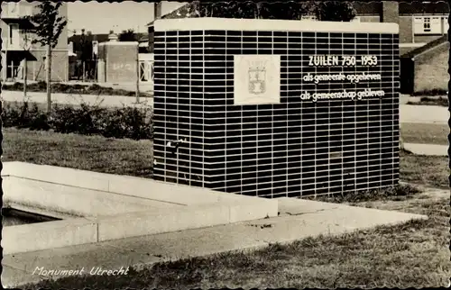 Ak Utrecht Niederlande, Monument Zuilen 750-1953