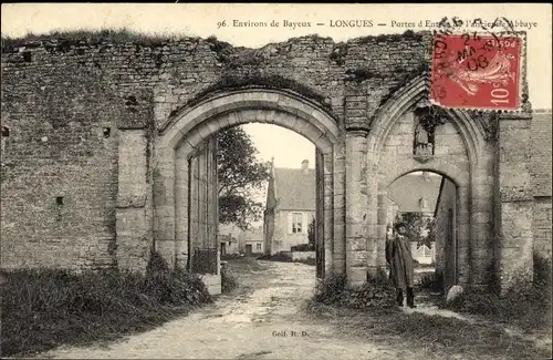 Ak Longues sur Mer Calvados, portes d'entrée de l'ancienne Abbaye