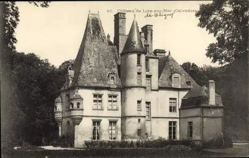 Ak Lion sur Mer Calvados, Château, Gesamtansicht