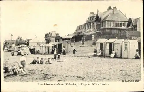 Ak Lion sur Mer Calvados, Palge et Villa Louis