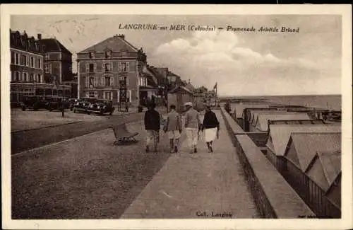 Ak Langrune sur Mer Calvados, Promenade Aristide Briand