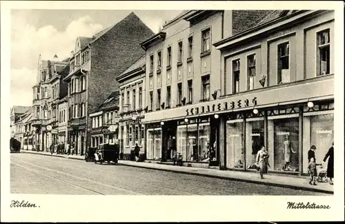 Ak Hilden Nordrhein Westfalen, Mittelstraße, Geschäft Schnatenberg