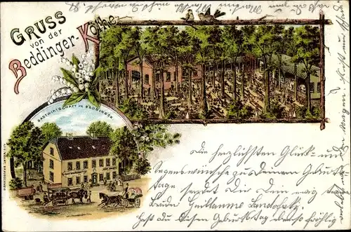 Litho Beddingen Salzgitter in Niedersachsen, Beddinger Köthe, Gastwirtschaft