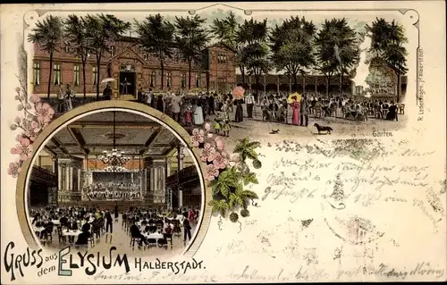 Litho Halberstadt am Harz, Gasthaus Elysium, Innenansicht