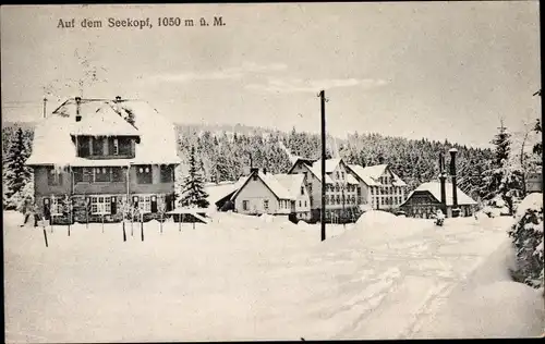 Ak Ruhestein Baiersbronn im Schwarzwald, Winterkurhaus auf dem Seekopf