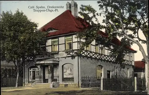 Ak Grafenwöhr in Bayern, Café Spahn, Truppenübungsplatz