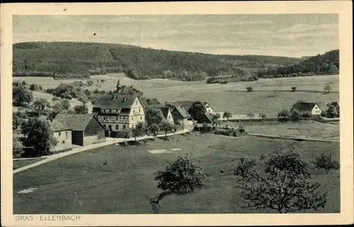 Ak Grasellenbach im Odenwald, Panorama, Pension zum Siegfriedbrunnen