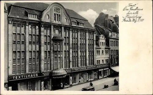 Ak Magdeburg in Sachsen Anhalt, Textilhaus Zentrum, Tezet, Breiter Weg 57