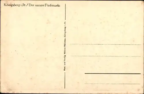 Ak Kaliningrad Königsberg Ostpreußen, Der untere Fischmarkt