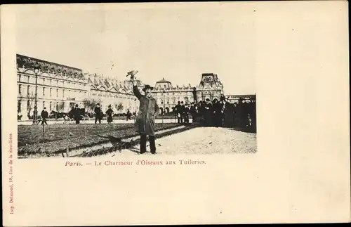 Ak Paris, Le Charmeur d'Oiseaux aux Tuilleries
