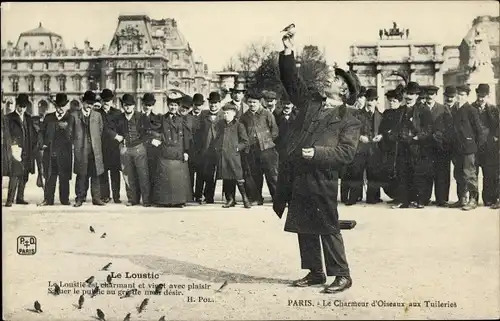 Ak Paris, Le Charmeur d'Oiseaux aux Tuilleries