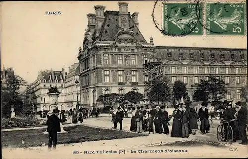 Ak Paris, Le Charmeur d'Oiseaux aux Tuilleries