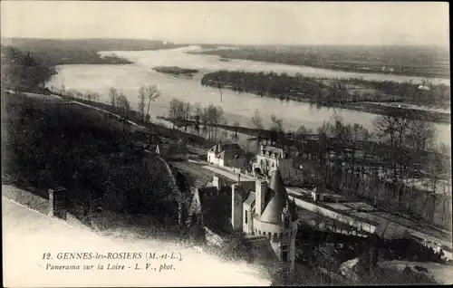 Ak Gennes les Rosiers Maine et Loire, Panorama sur la Loire