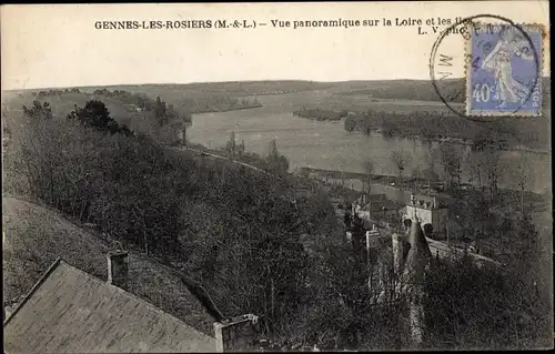 Ak Gennes les Rosiers Maine et Loire, Vue panoramique sur la Loire