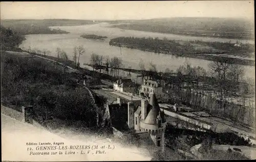 Ak Gennes les Rosiers Maine et Loire, Panorama sur la Loire