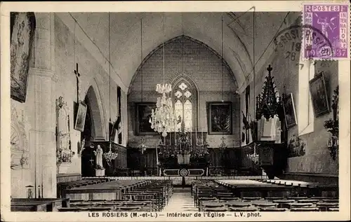 Ak Les Rosiers Maine et Loire, Interieur de l'Eglise