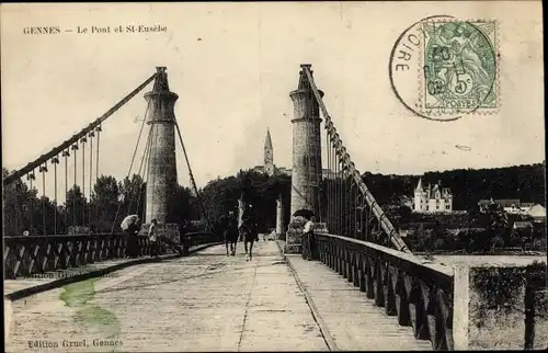 Ak Gennes Maine et Loire, Le Pont et Saint Eusebe