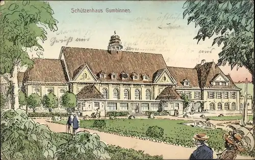 Ak Gussew Gumbinnen Ostpreußen, Schützenhaus