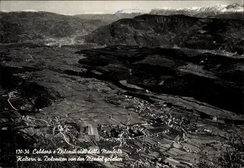 Ak Kaltern an der Weinstraße Caldaro sulla Strada del Vino Südtirol, Ort von der Mendel gesehen