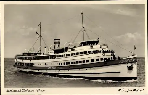 Ak MS Jan Molsen der HADAG Seetouristik, Nordseebad Duhnen Cuxhaven